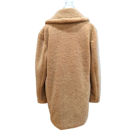 Kensie Women's Faux Fur Tan Butterscotch Teddy Double Breasted Jacket Size L - Picture 5 of 13